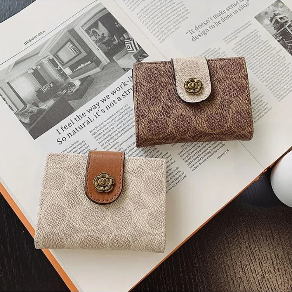PU Leather Slim Bifold Wallet Minimalist Card Holder RFID Coin Purse